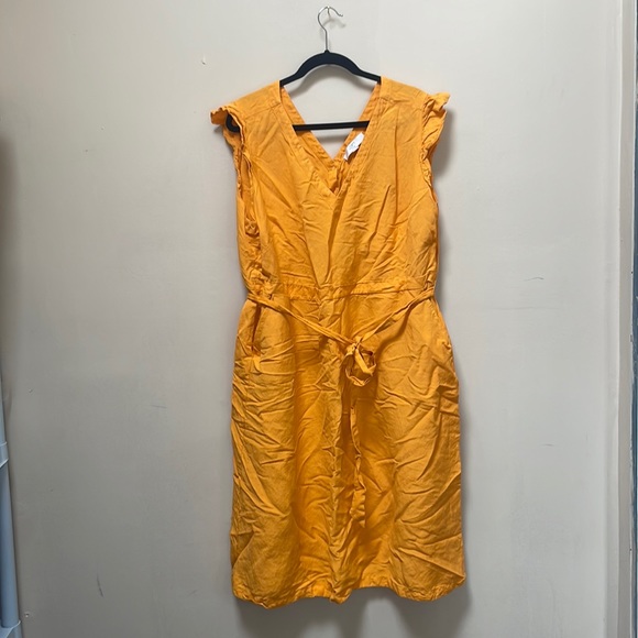 LOFT Dresses & Skirts - Loft Yellow Plus Linen Midi Dress